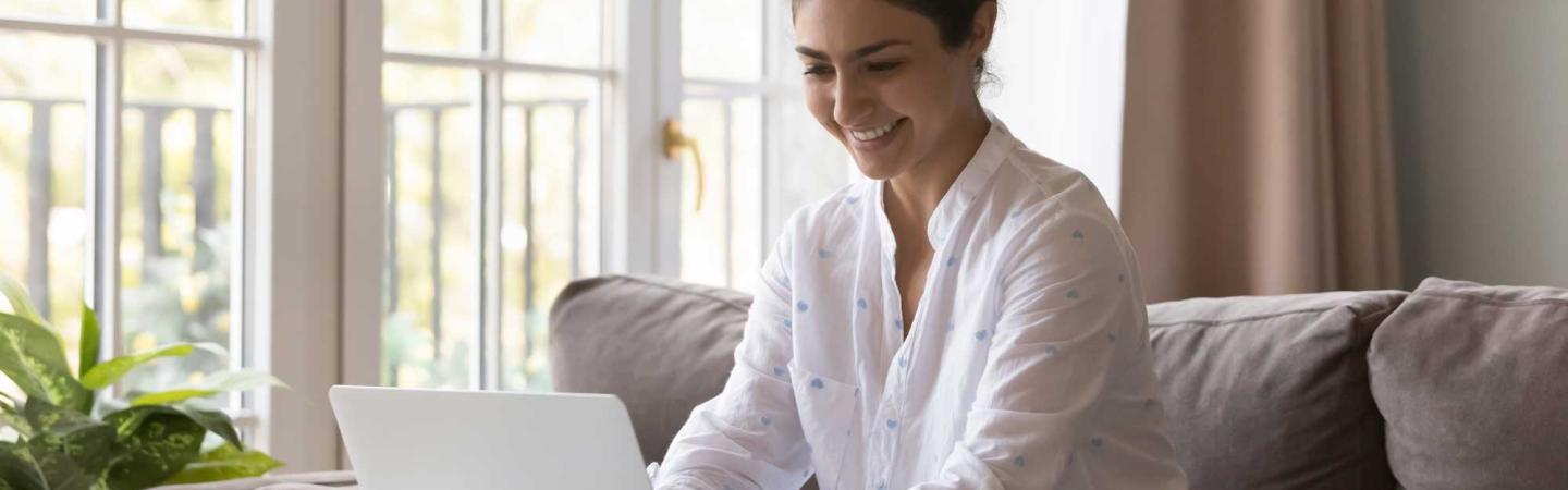 an image showing a learner taking a class online